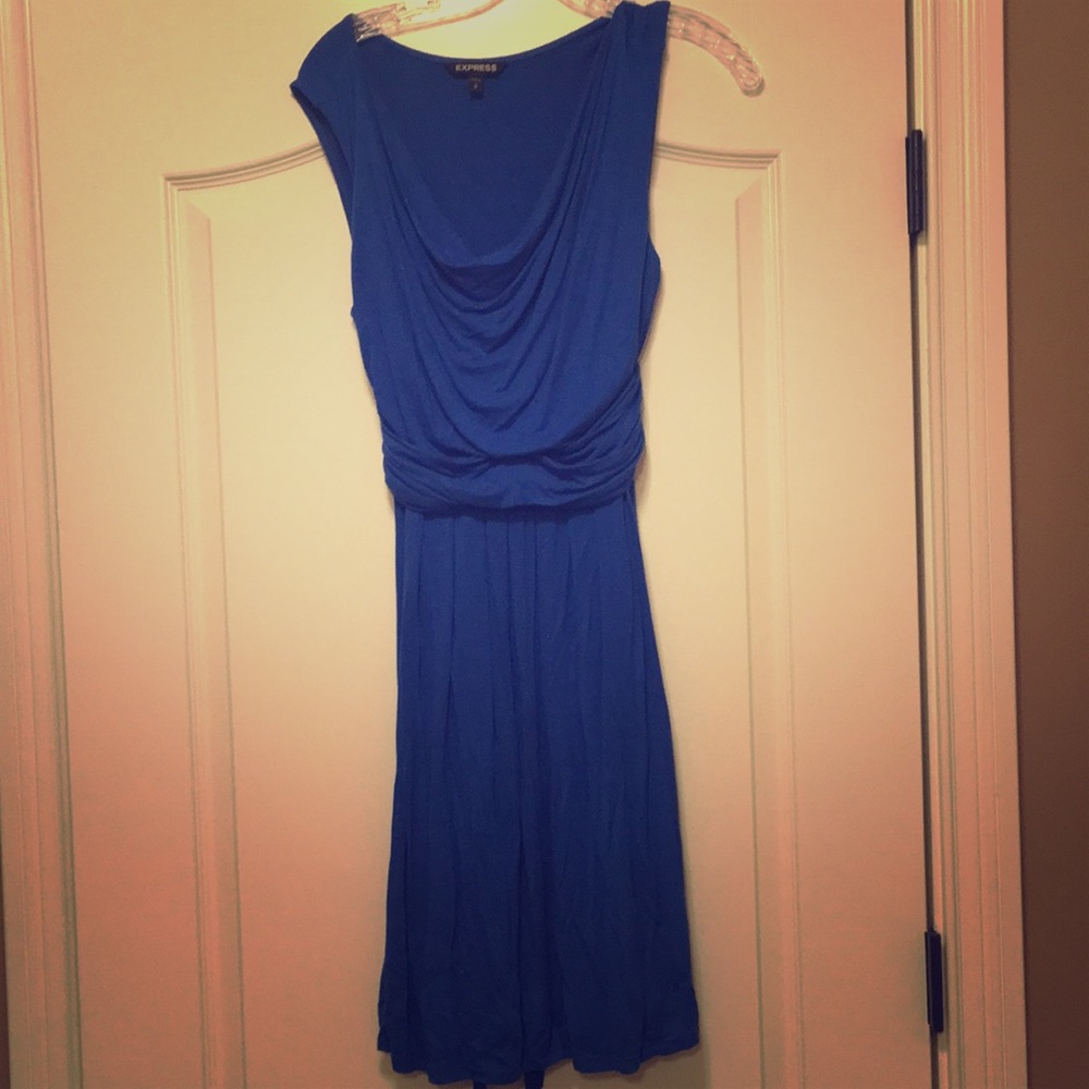 Royal blue sleeveless dress